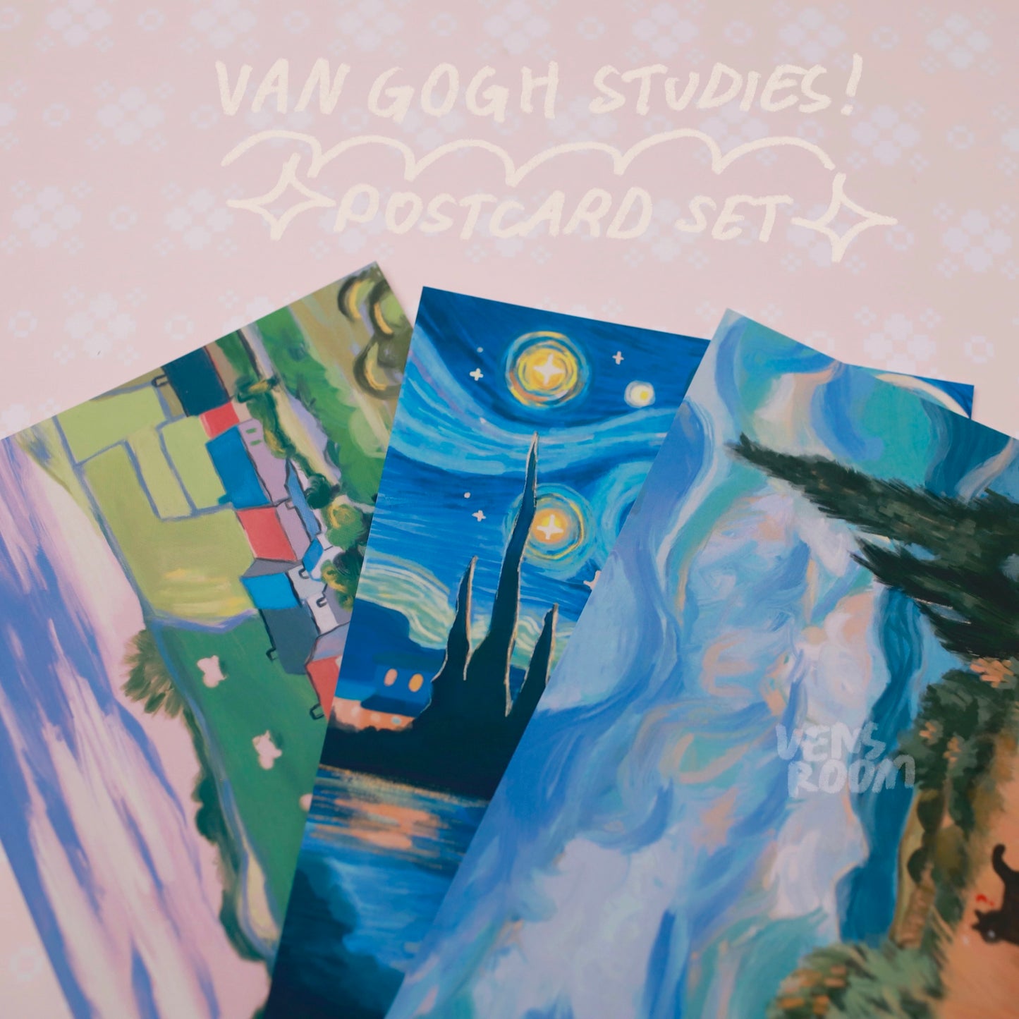 van gogh studies postcard set