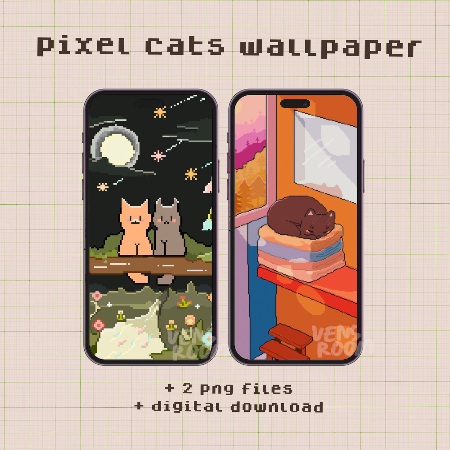 pixel cats wallpaper