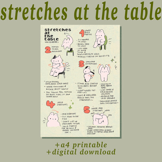 stretches at the table (PRINTABLE)